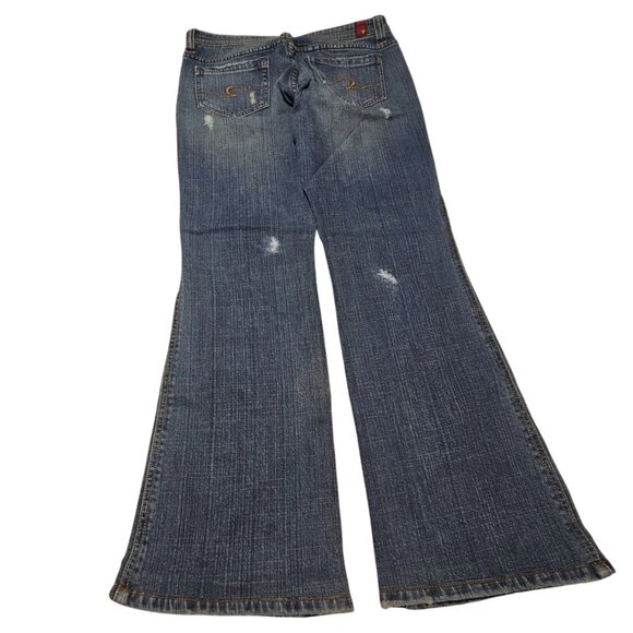 Papaya Jeans Womens Size 3 Flare Leg Low Rise Medium Wash Denim Pants Juniors - Picture 3 of 6